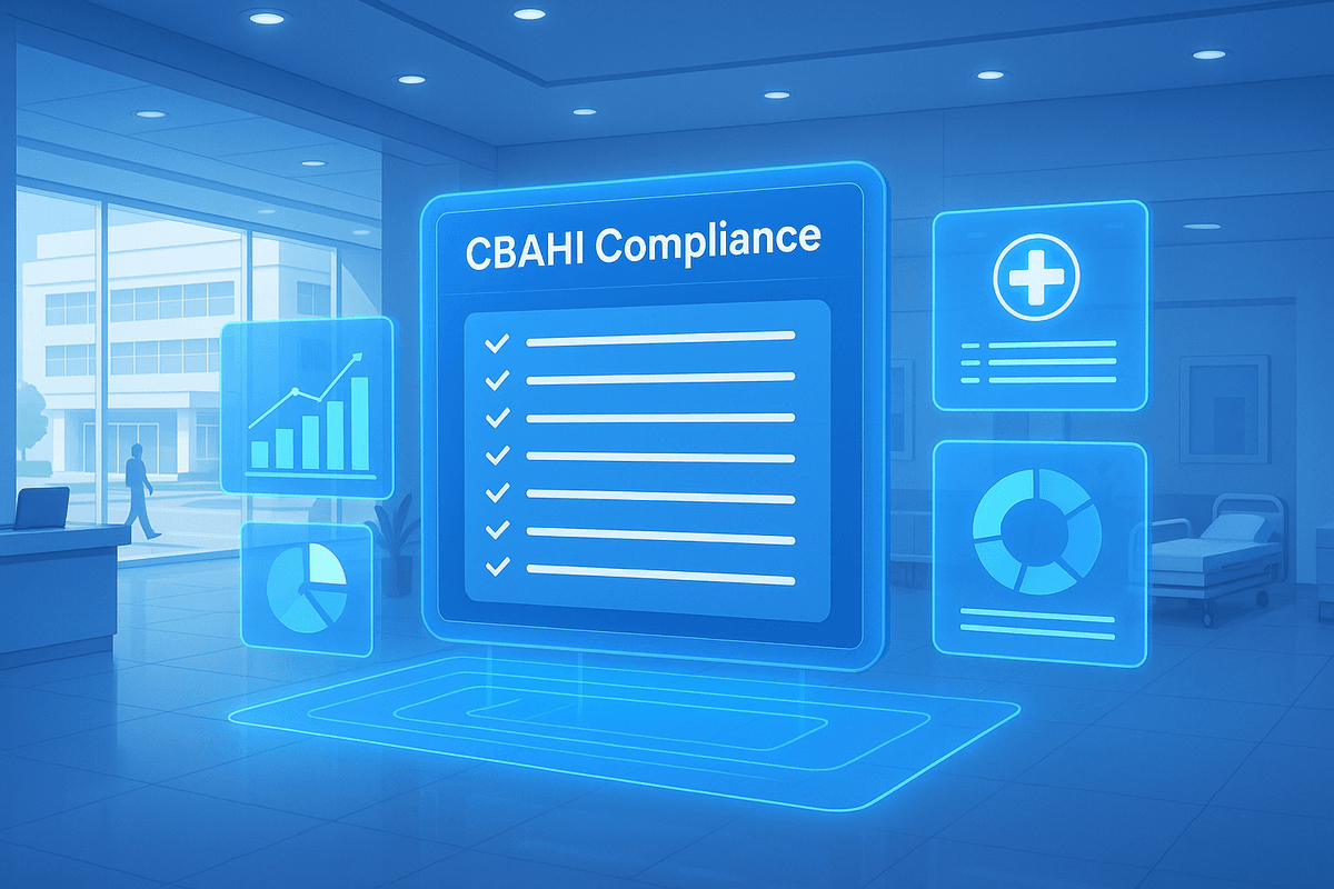 Hospital compliance dashboard with CBAHI checklist