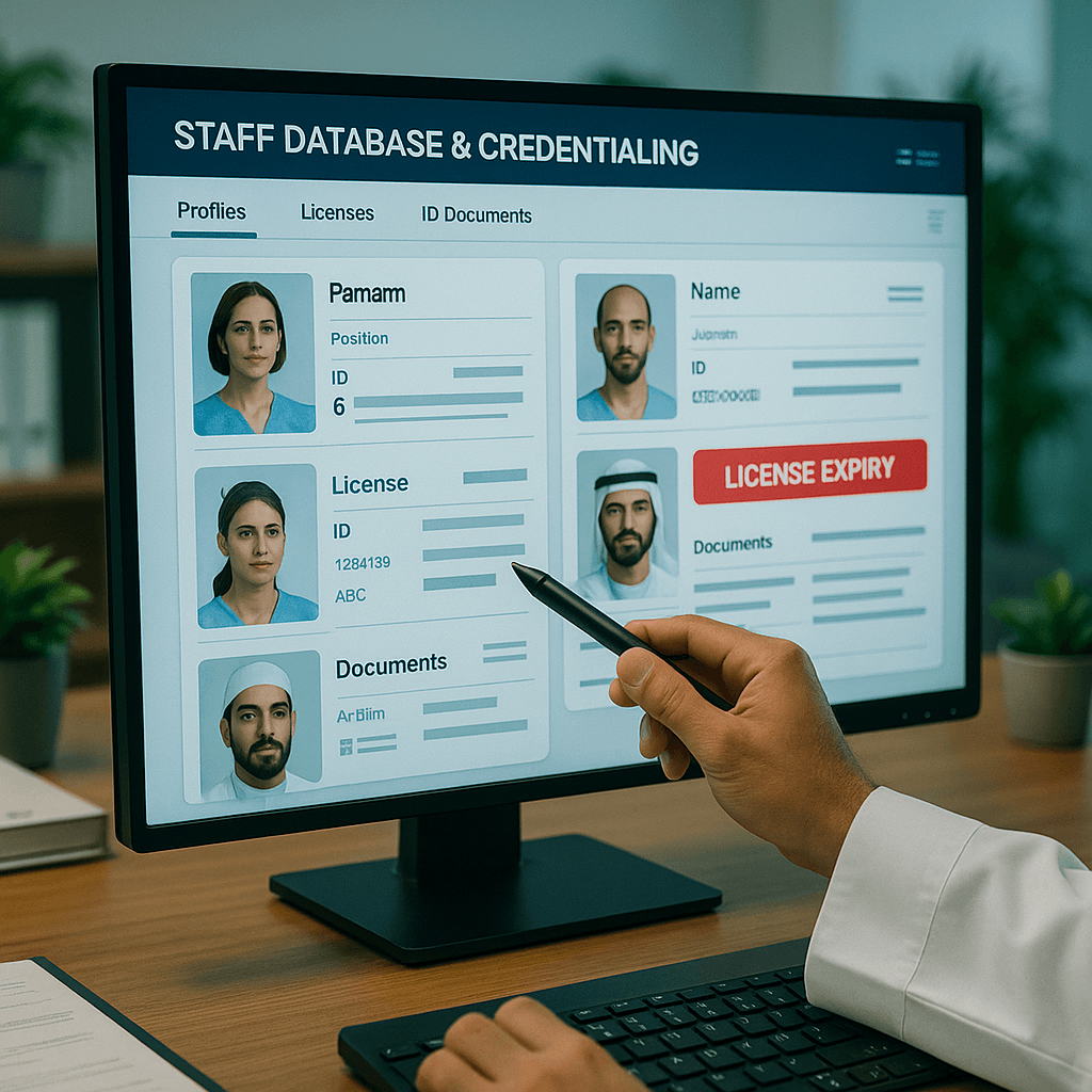 قاعدة بيانات الموظفين واعتماد المؤهلات